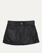 Cross Patch Leather Skirt