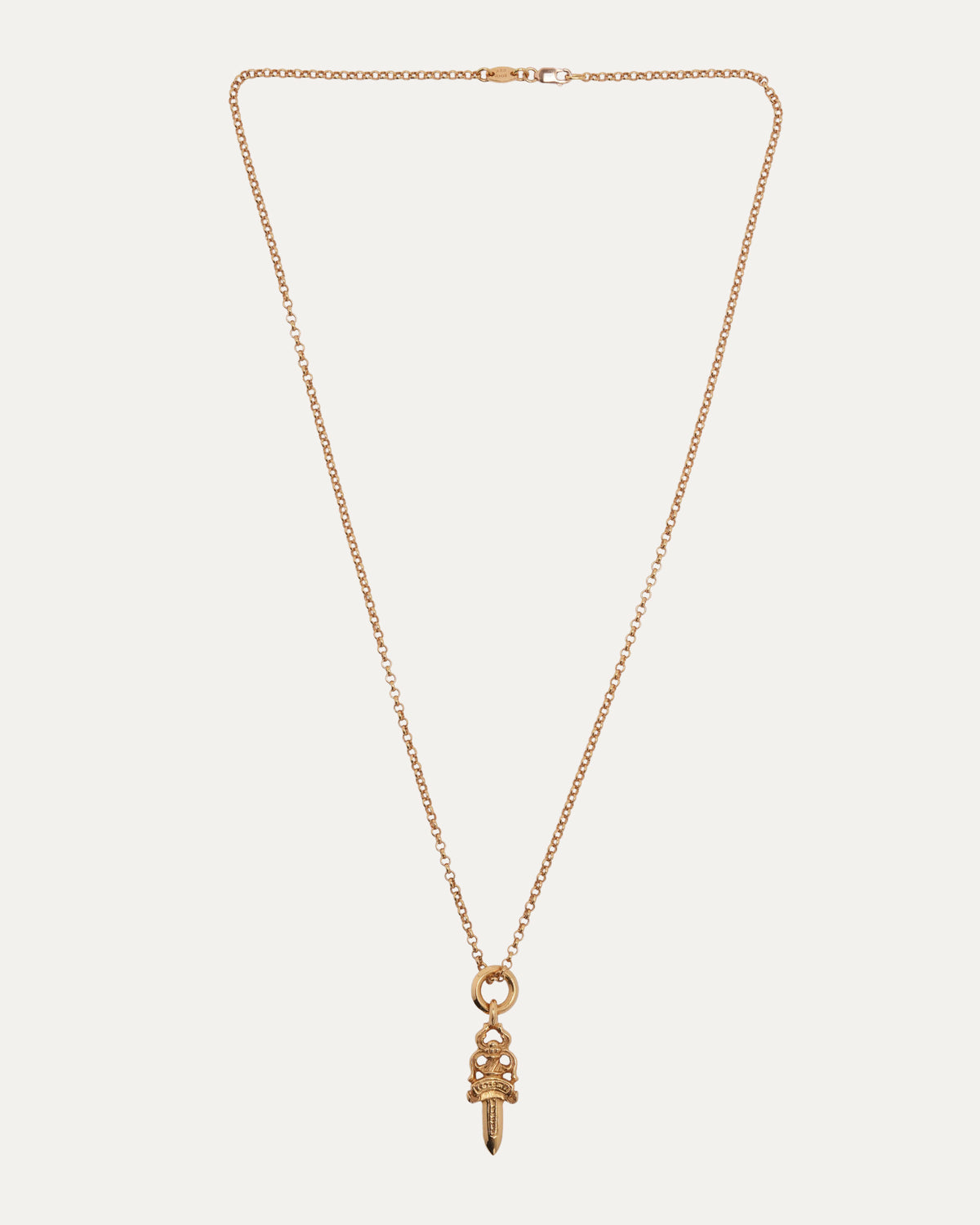 Gold Dagger on Roll Chain