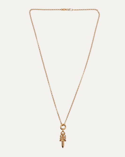 Gold Dagger on Roll Chain