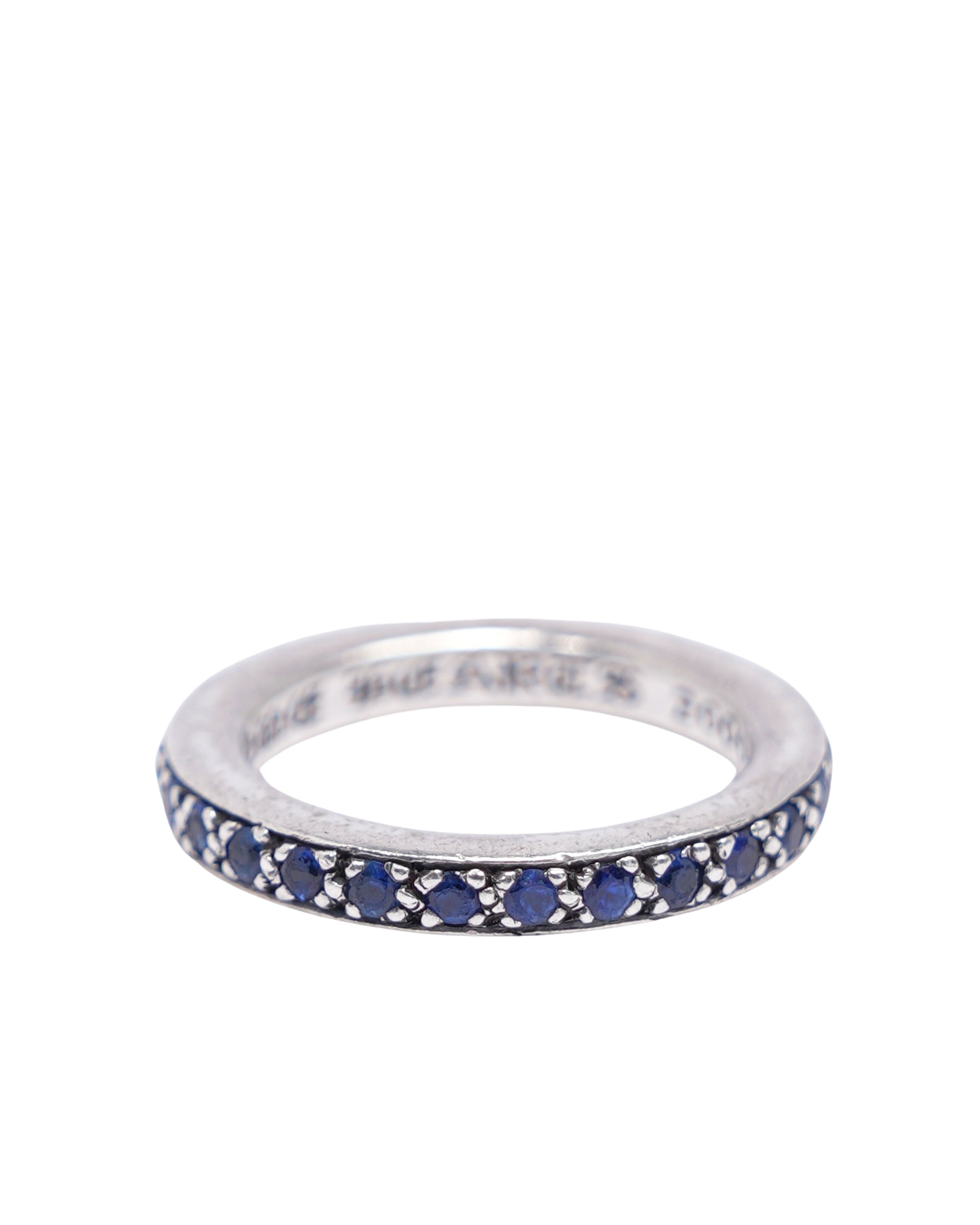 Silver & Blue Sapphire Band Ring