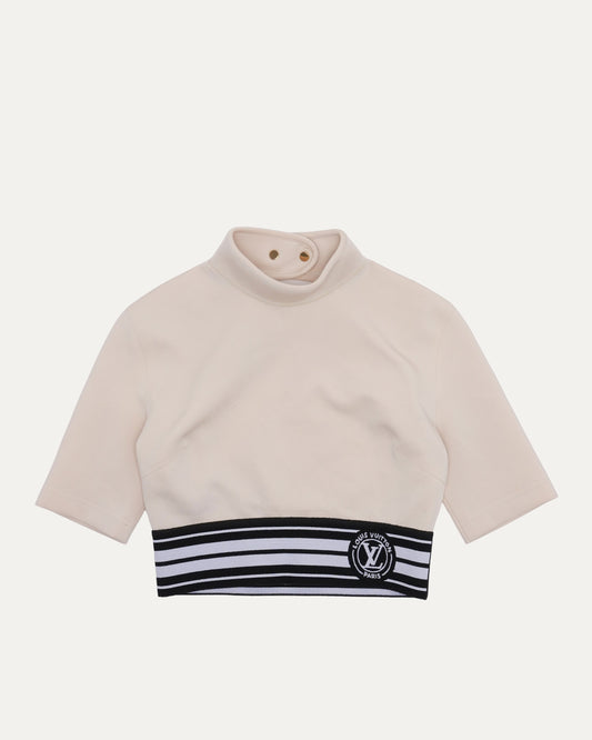 Cropped Neoprene Turtleneck Shirt