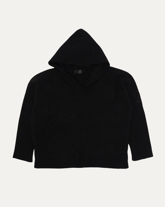 Pony Hair Cross Patch Hooded Sweater