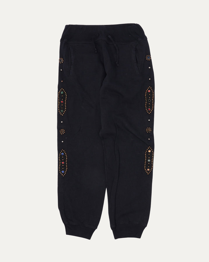 Tapered Embellished Cotton-Jersey Sweatpants