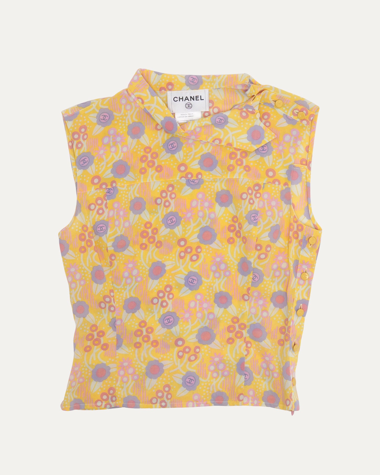 Sleeveless Floral Blouse
