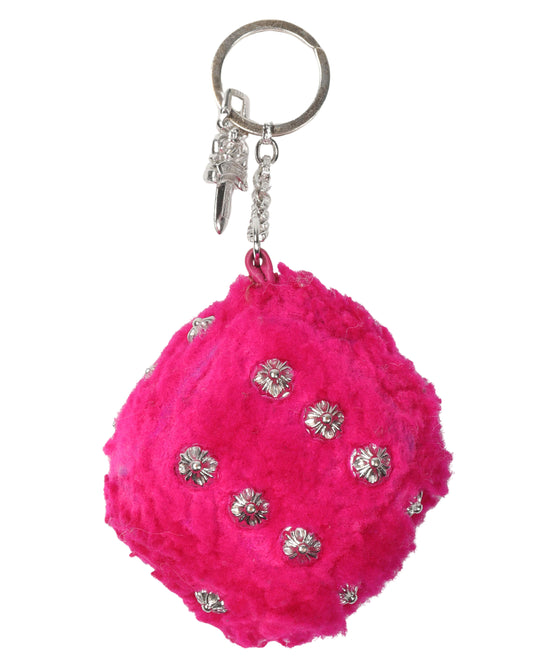 Fuzzy Dice Keychain w/ Dagger