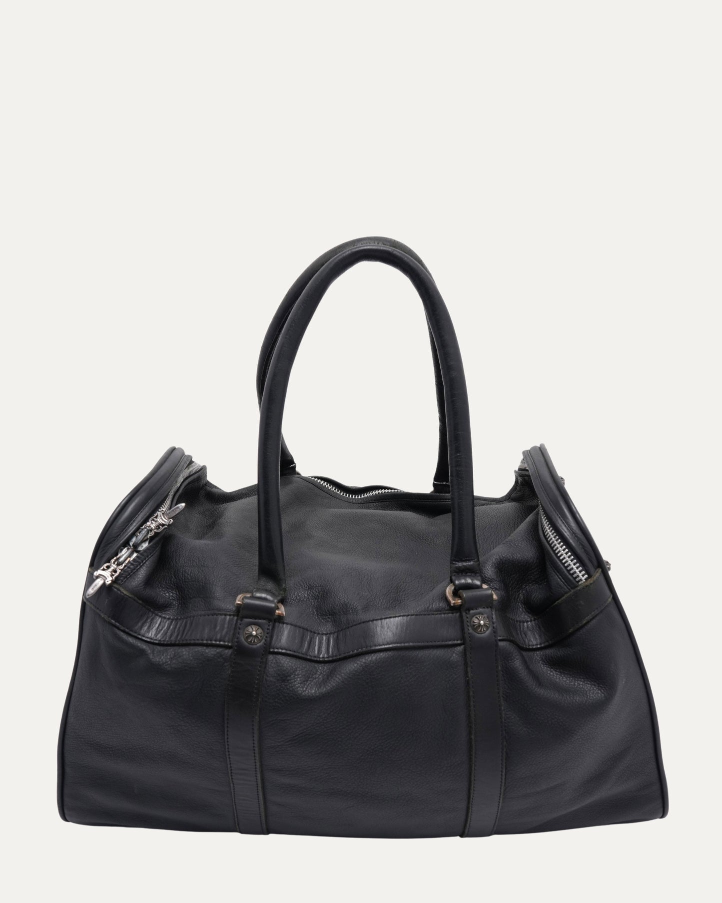 Cross Embellished Structured Duffle Bag