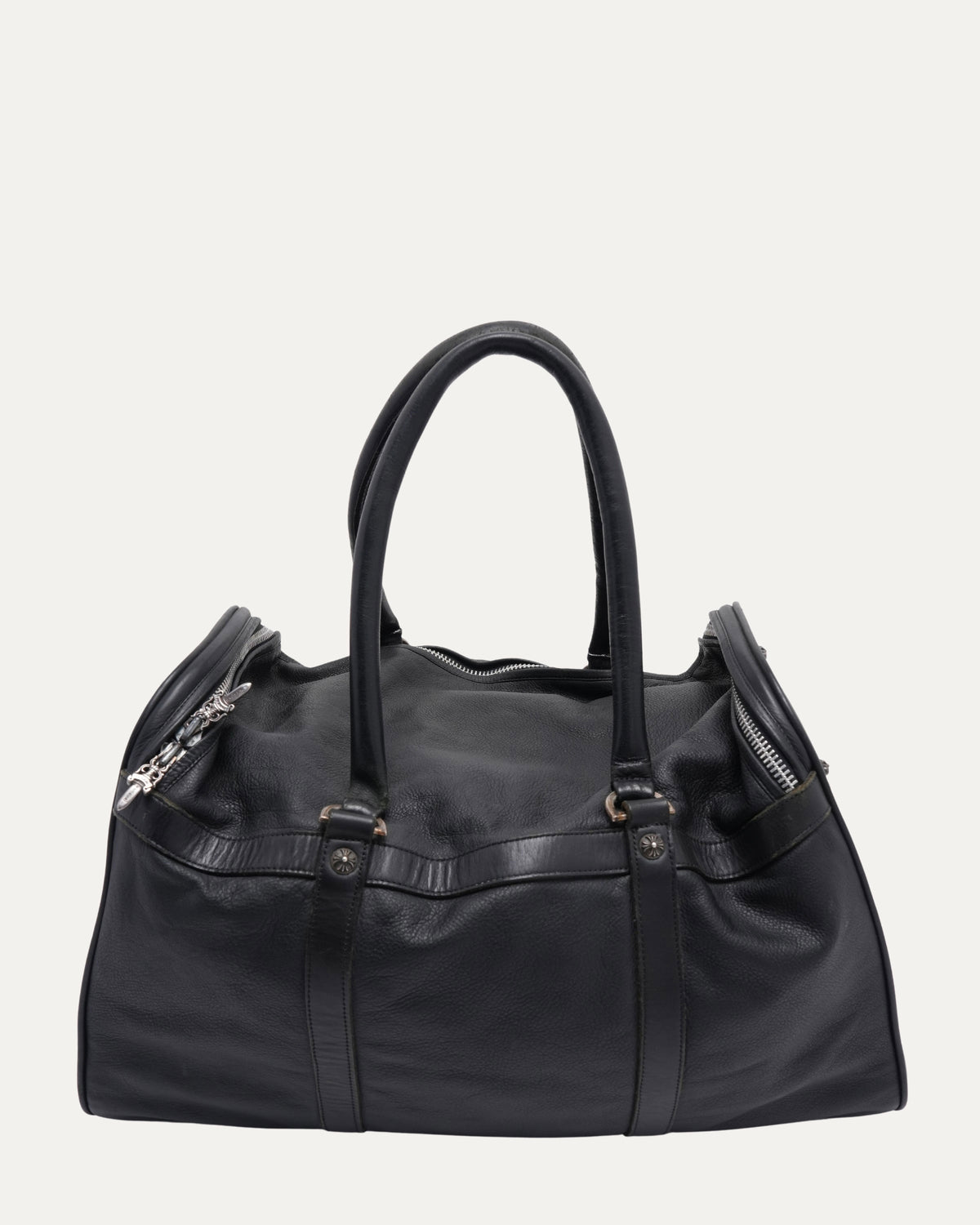 Cross Embellished Structured Duffle Bag
