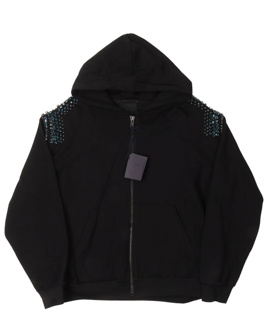 Runway Crystal Zip Up Hoodie