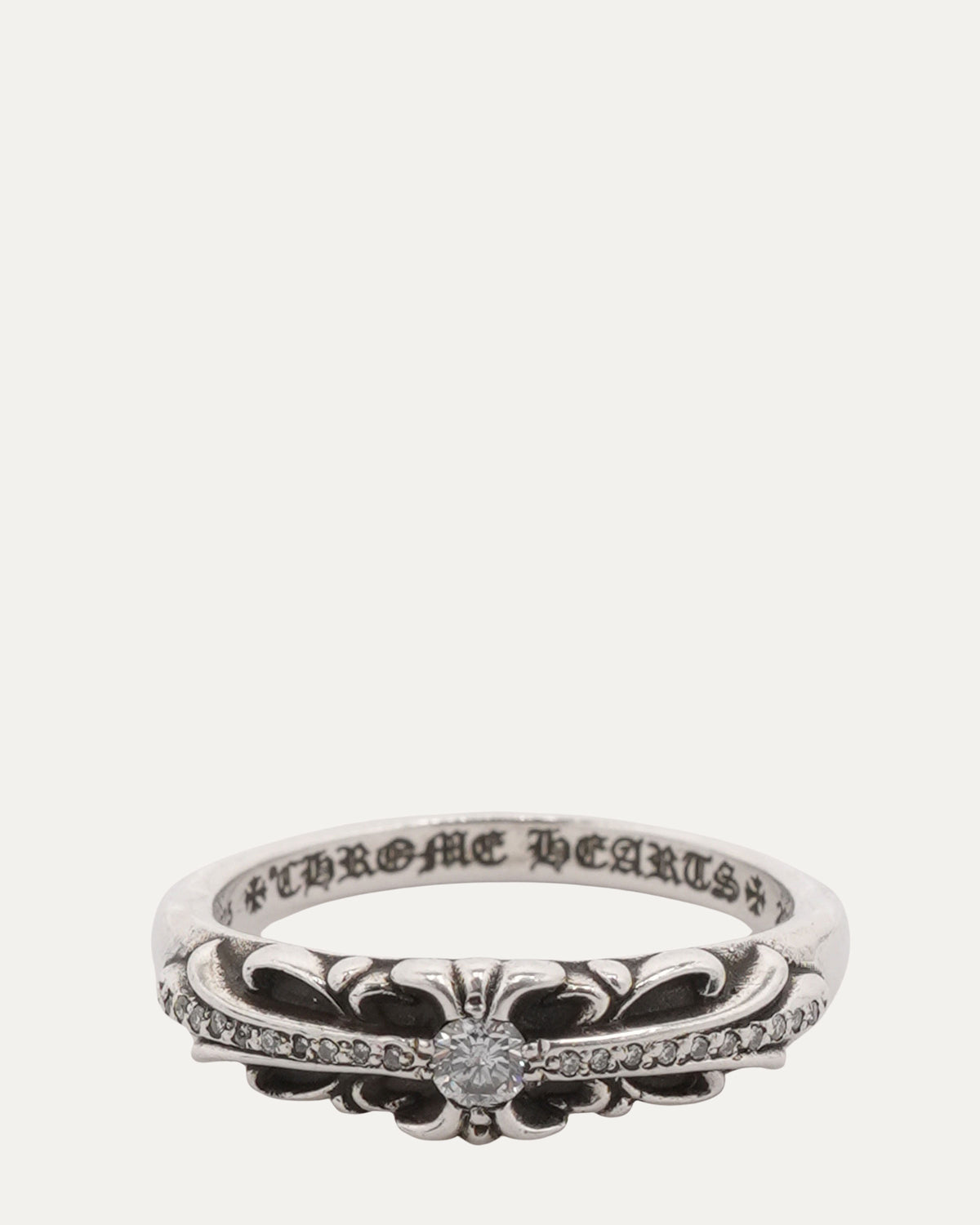 Diamond Mini Floral Cross Ring