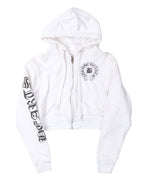 Bella Hadid Cropped Horseshoe Logo Hoodie