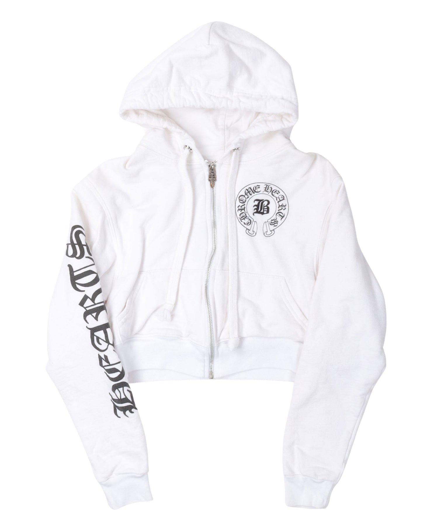 Bella Hadid Cropped Horseshoe Logo Hoodie