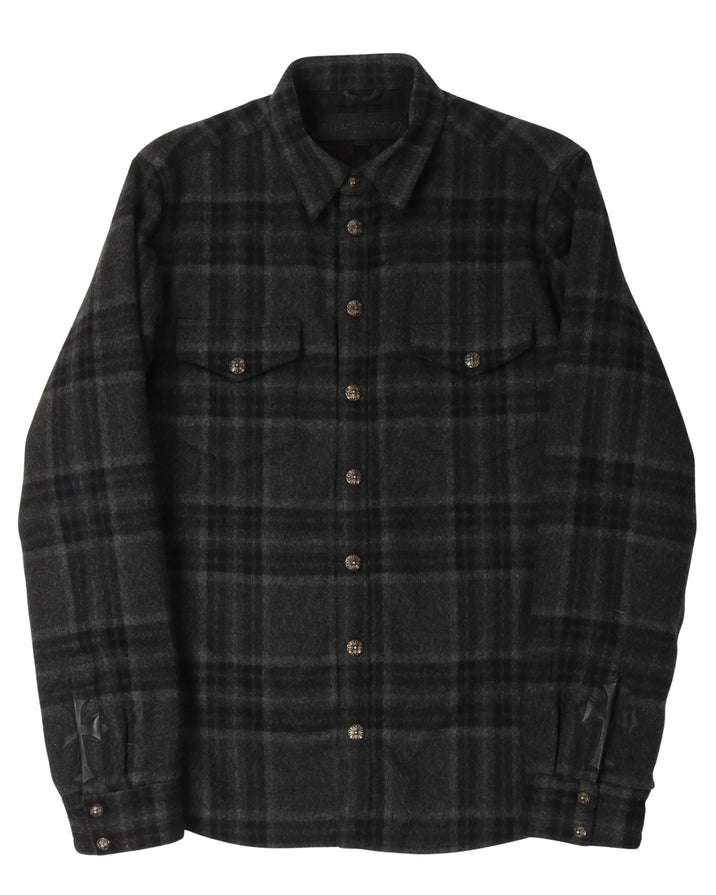 Cross Patch Padded Wool Flannel Shirt