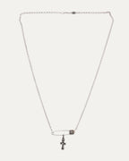 Safety Pin Necklace with Baby Fat Pendant