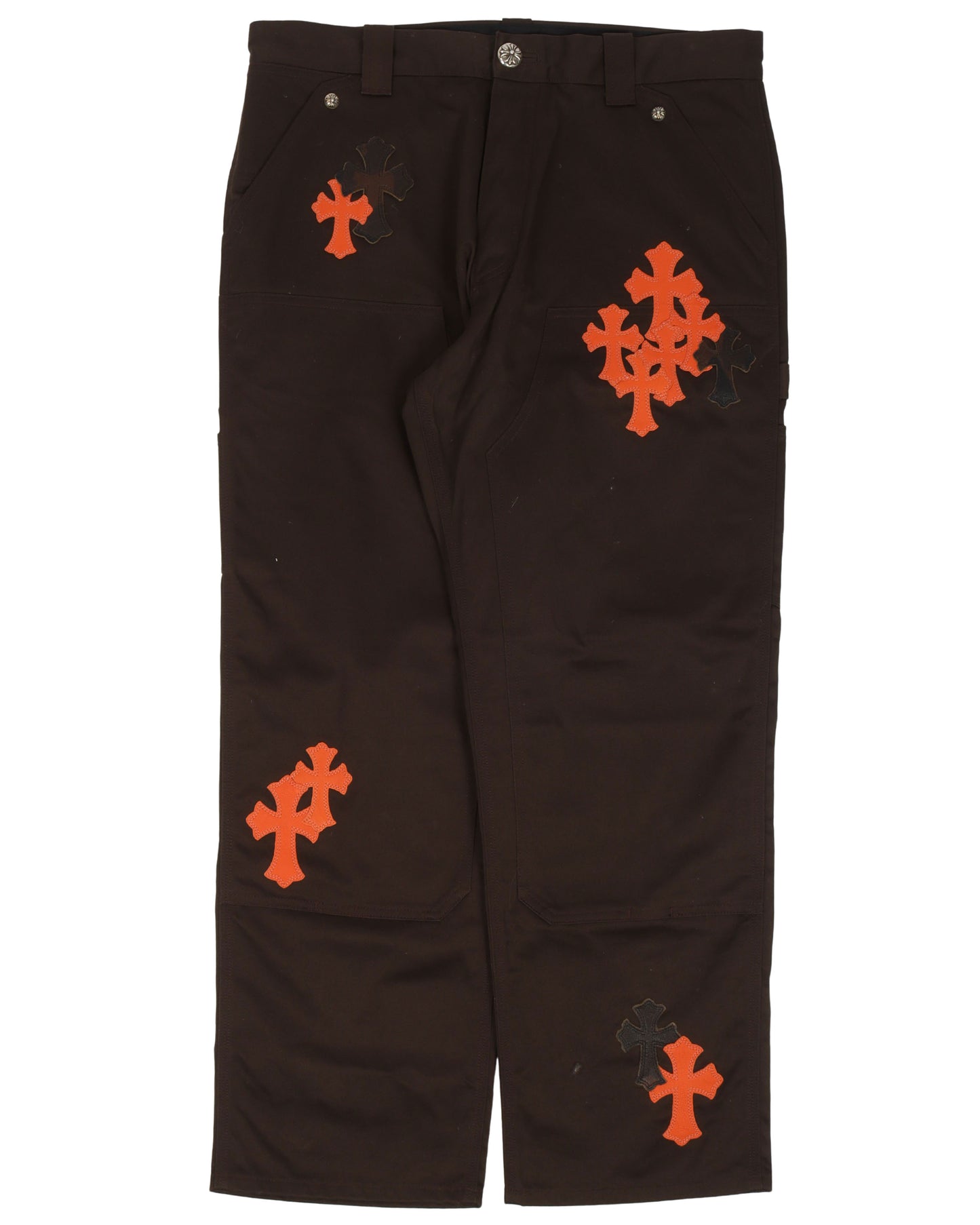 Leather Cross Carpenter Double Knee Pants