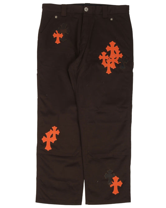 Leather Cross Carpenter Double Knee Pants