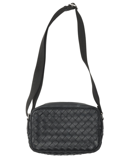 Intrecciato Leather Messenger Bag