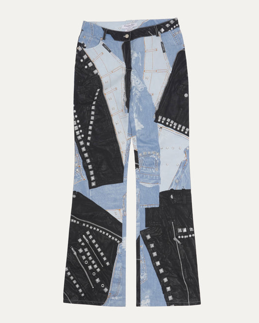 FW 2004 Trompe L'Oeil Denim Print Pants