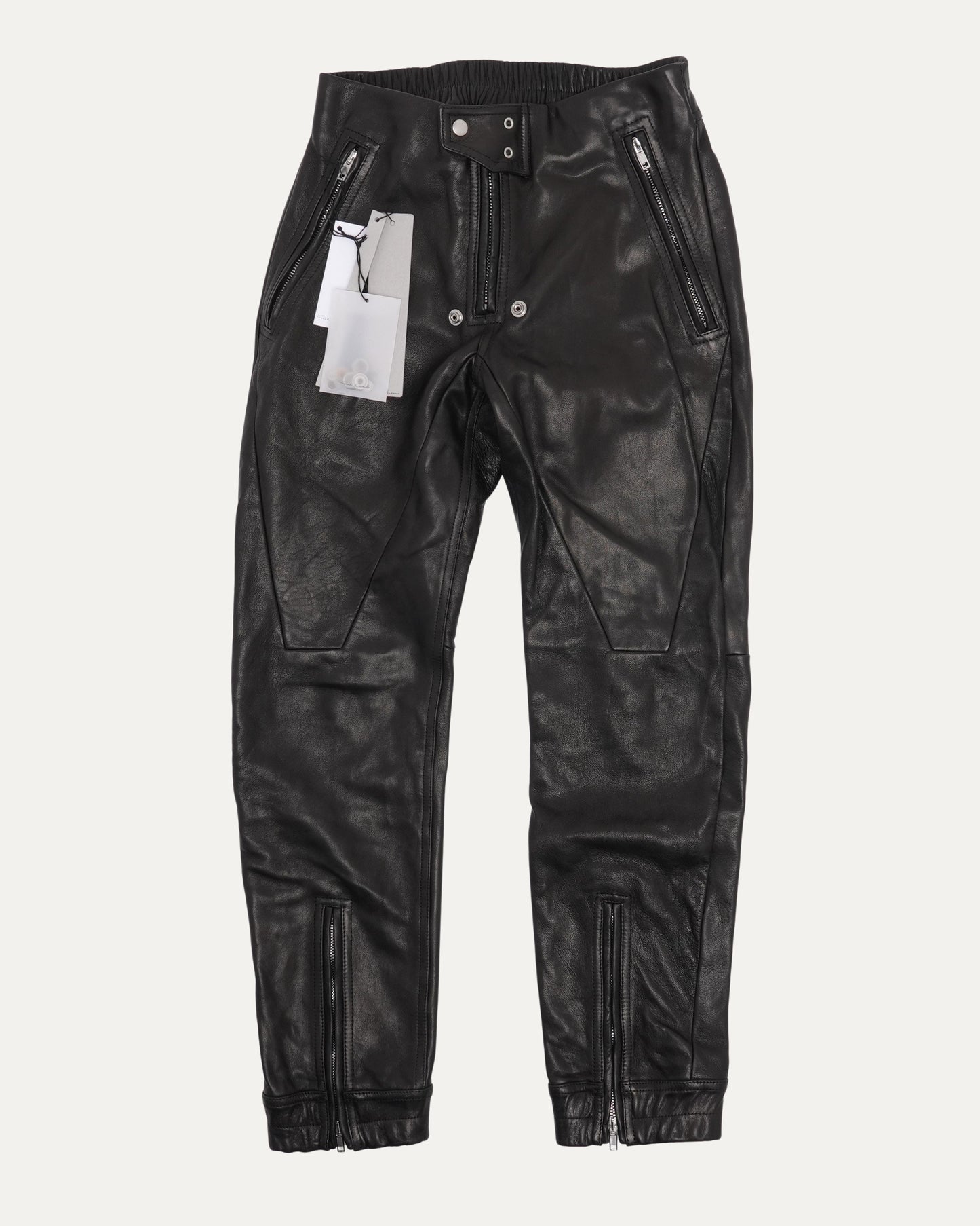Paneled Leather Pants