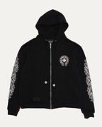 Paris Exclusive Beaded Horseshoe Logo Thermal Zip Up Hoodie
