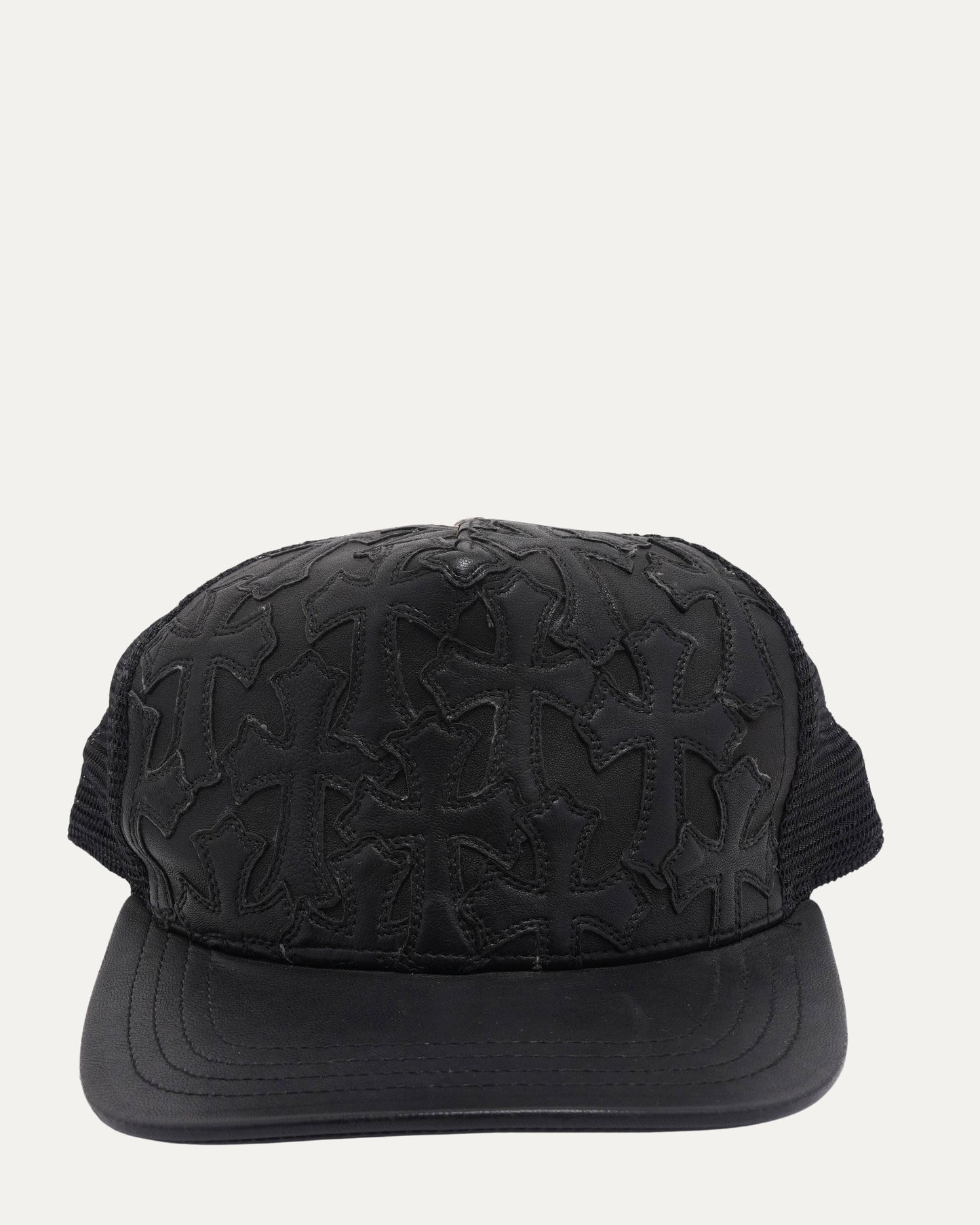 Leather Cross Patch Trucker Hat