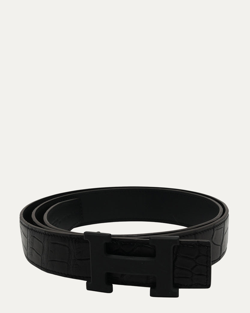 H Buckle Alligator Belt