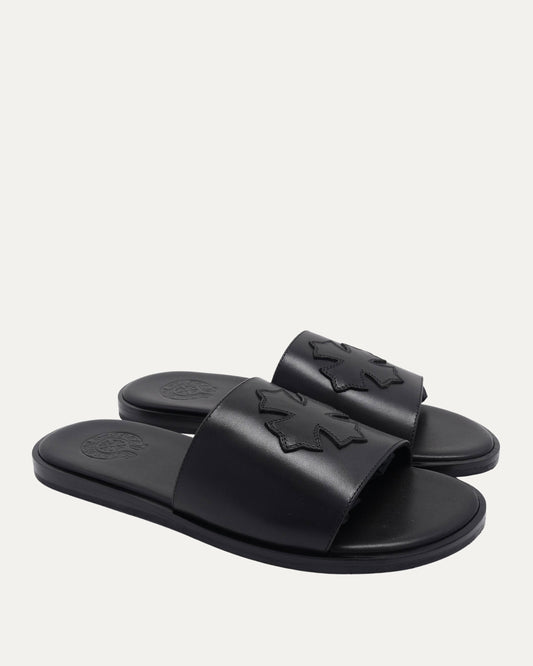 Cross Patch Leather Sandals