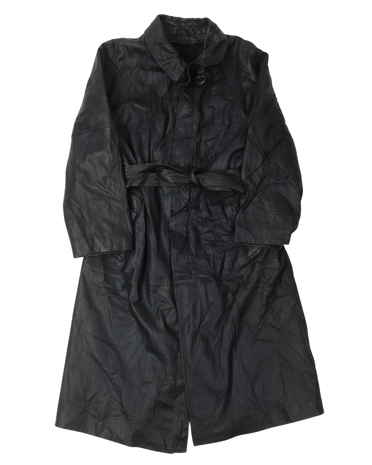 Leder Atelier Belted Leather Trench Coat