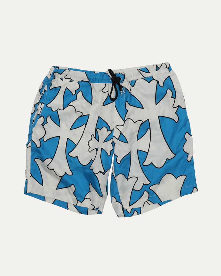 Cross Motif Silk Shorts