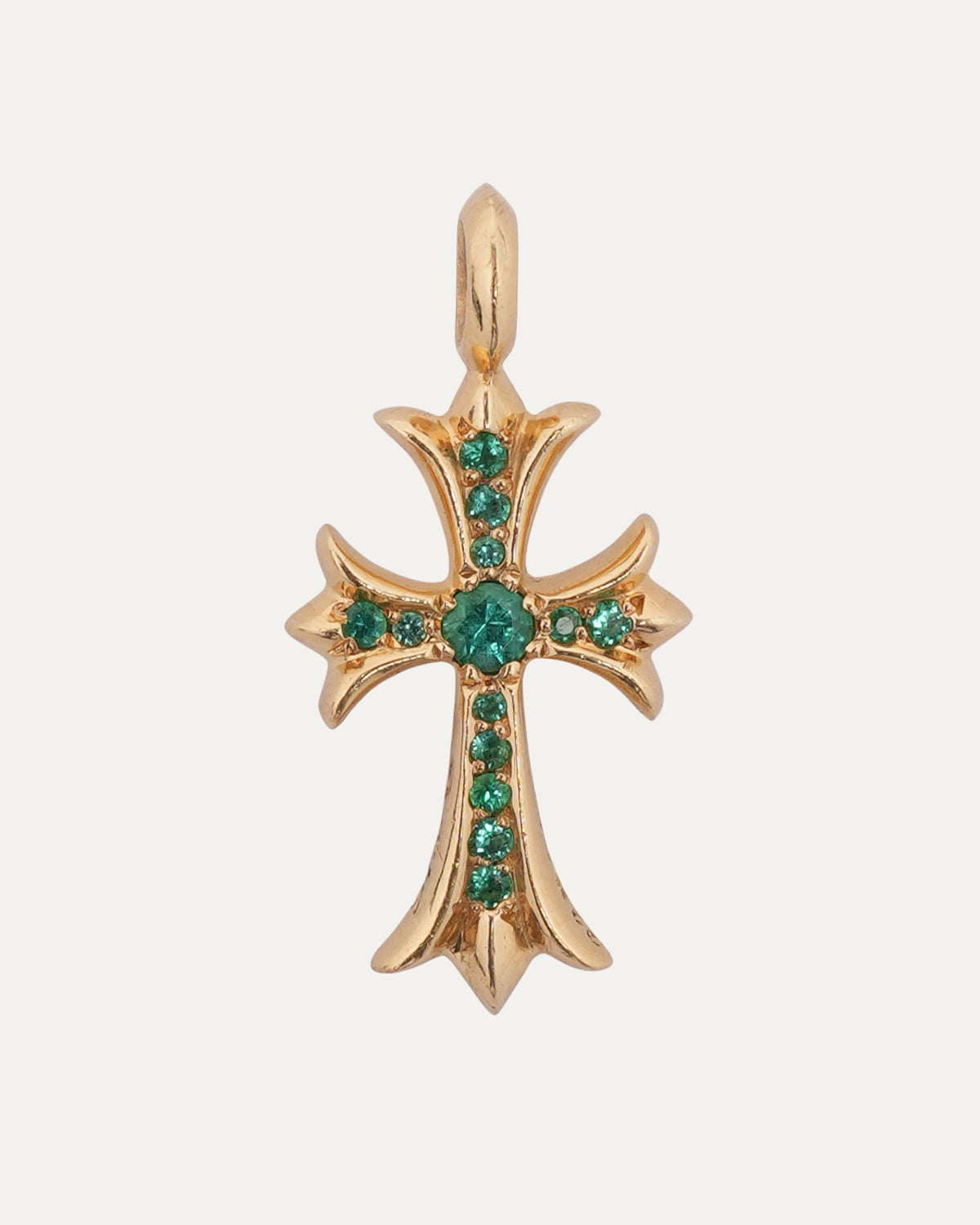 Gold Emerald Tiny Fat Pendant