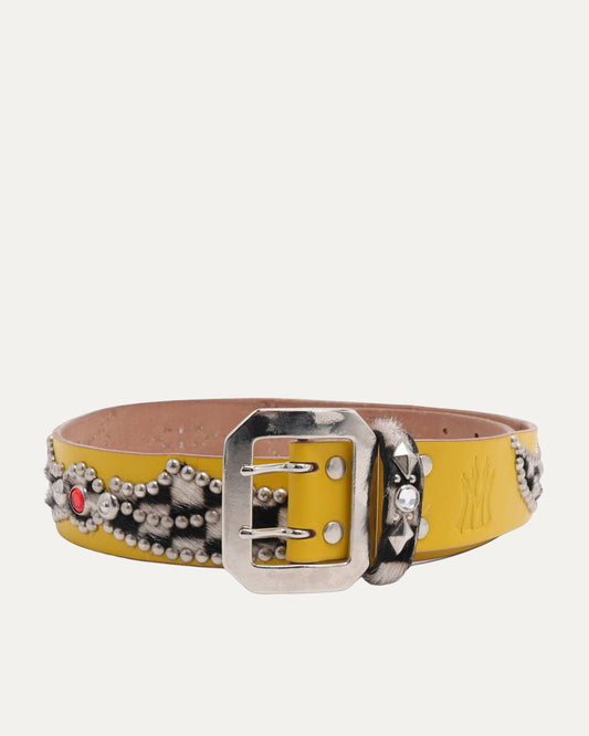 Studded Checker Inlay Belt