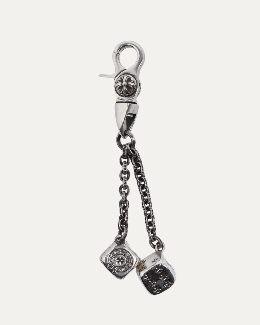 Silver Dice Keychain Clip