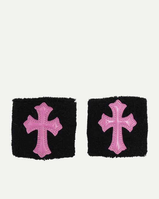 Patent Leather Cross Patch Sweatbands