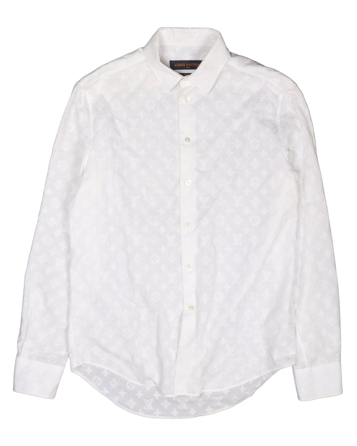 Louis Vuitton Silk Monogram Dice Button Down Shirt Long sleeve