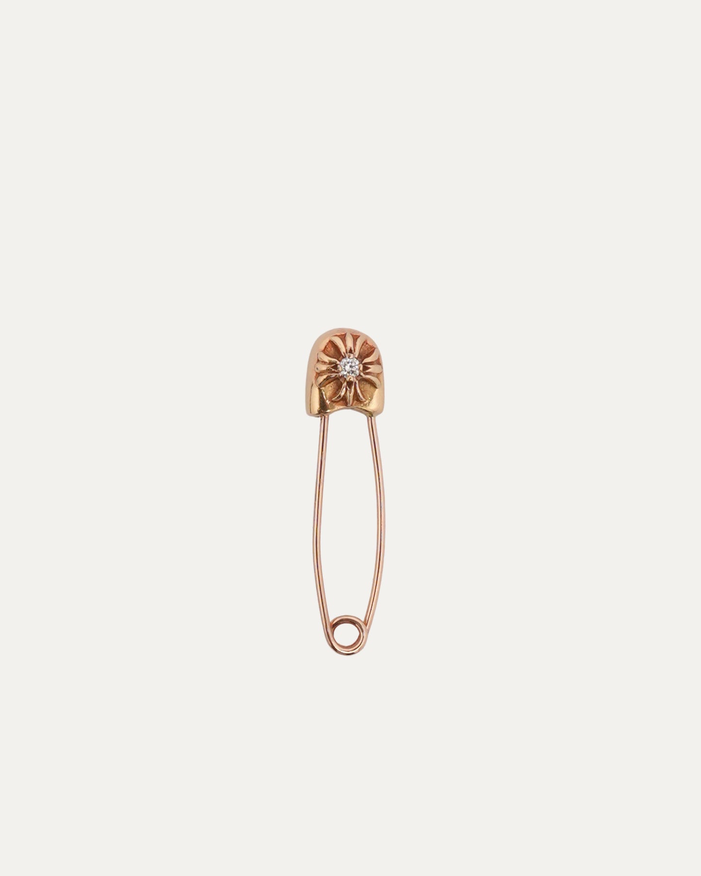 22k Gold and Diamond Safety Pin
