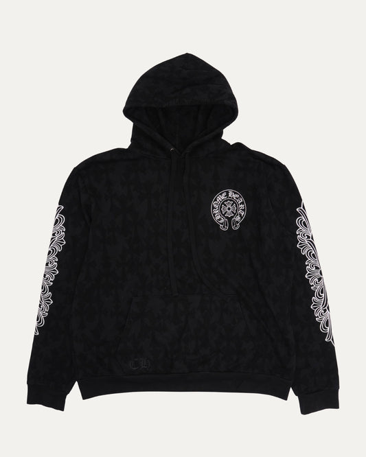 Cross Print Monogram Horseshoe Logo Hoodie