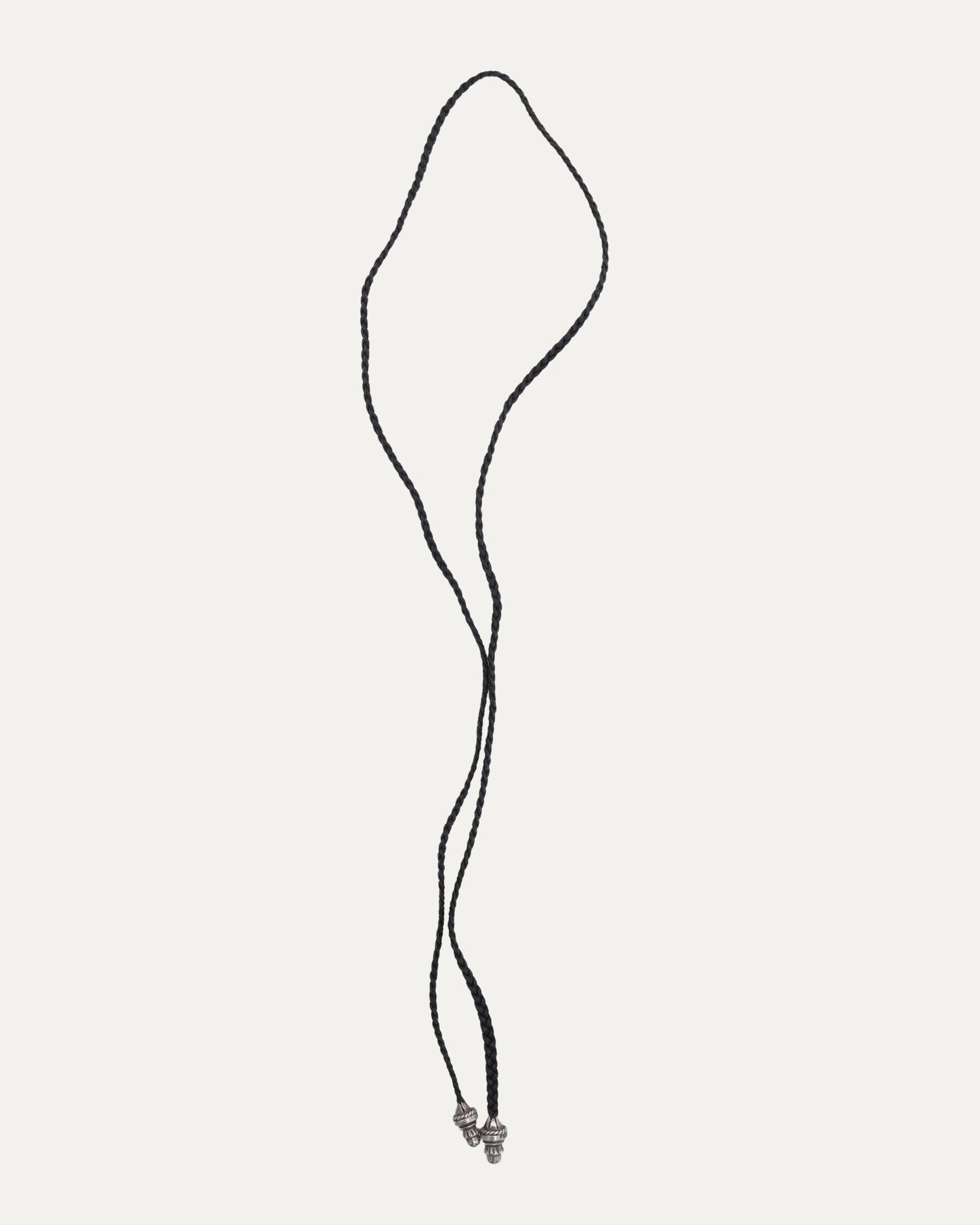 Braided Leather Necklace with Silver Aglets