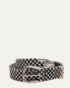 Checkerboard Pony Hair Western Belt