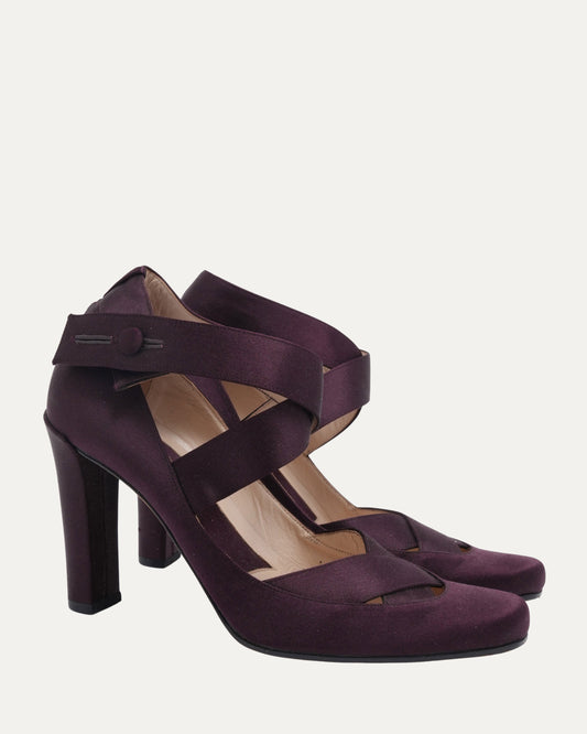 Tom Ford Era FW 2001 Satin Ballerina Mary Jane Heels