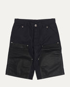 Nylon Leather Double Knee Shorts