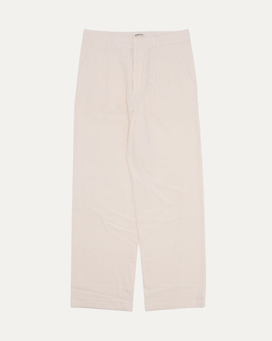 Cotton-Silk Blend Pleated Trouser