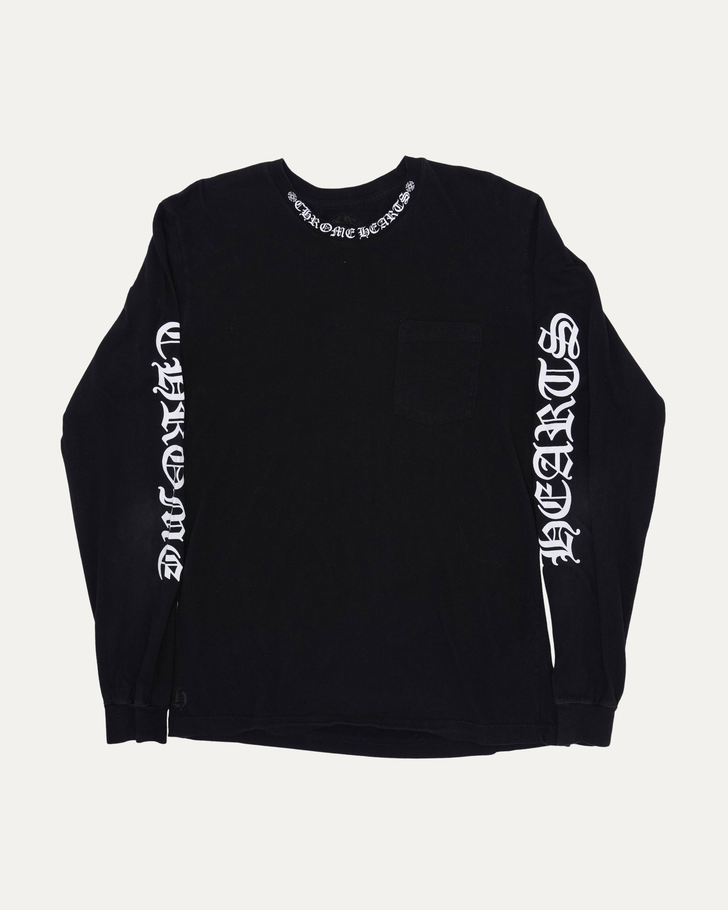 Neck Logo Long Sleeve Pocket T-Shirt