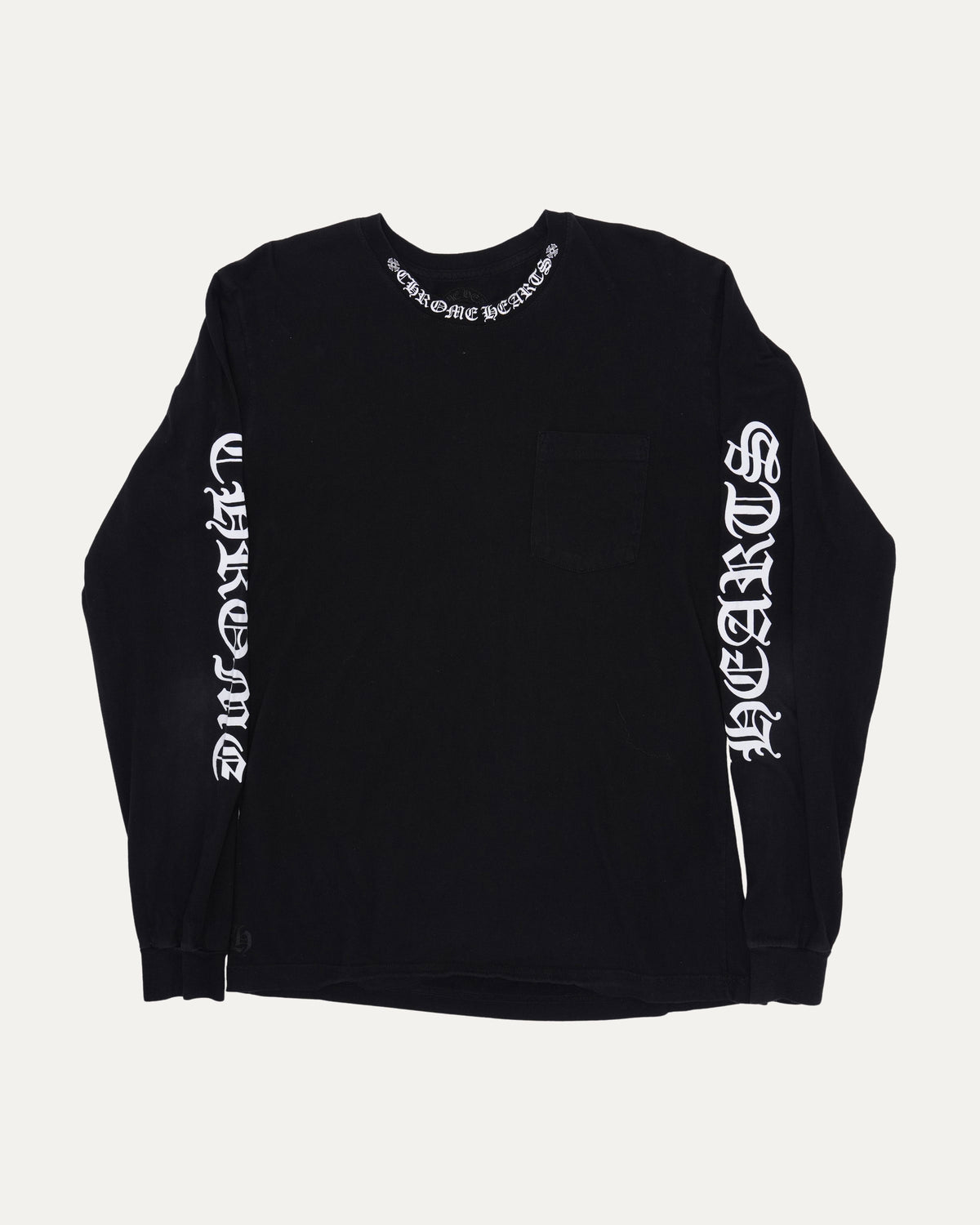 Neck Logo Long Sleeve Pocket T-Shirt