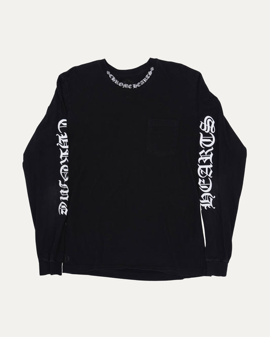 Neck Logo Long Sleeve Pocket T-Shirt