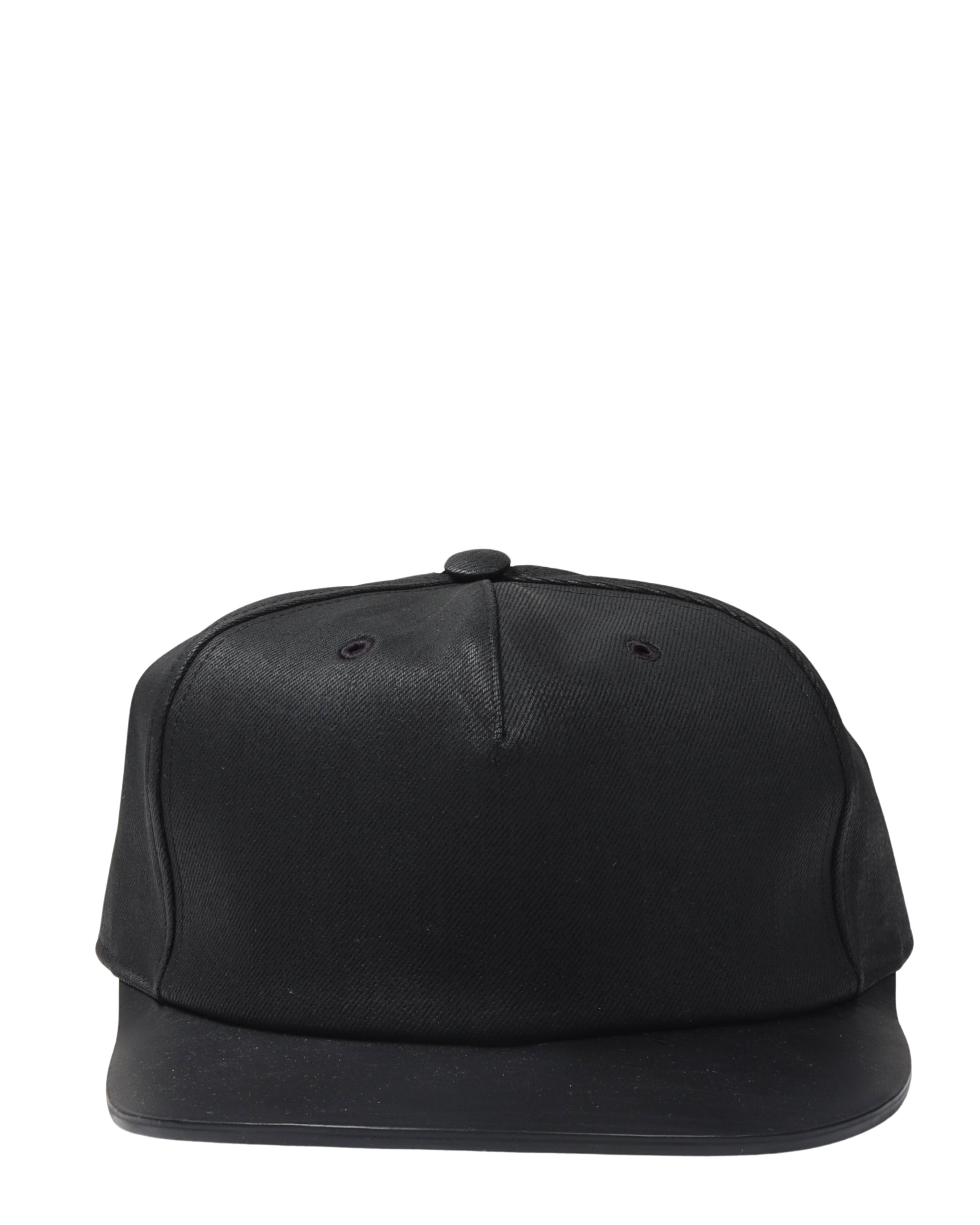 Canvas and Leather Snapback Hat