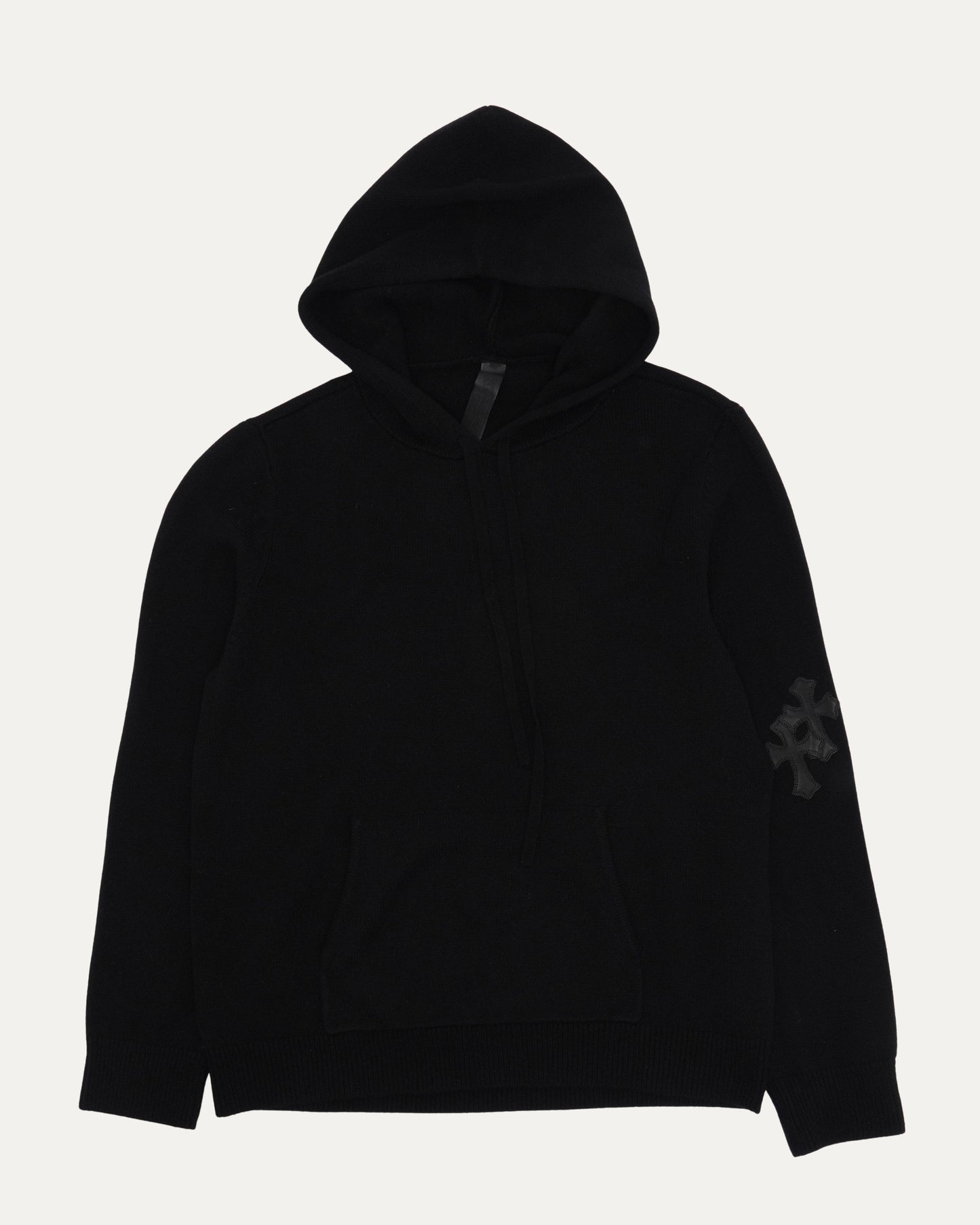 Cross Patch Cashmere Hooded Sweater
