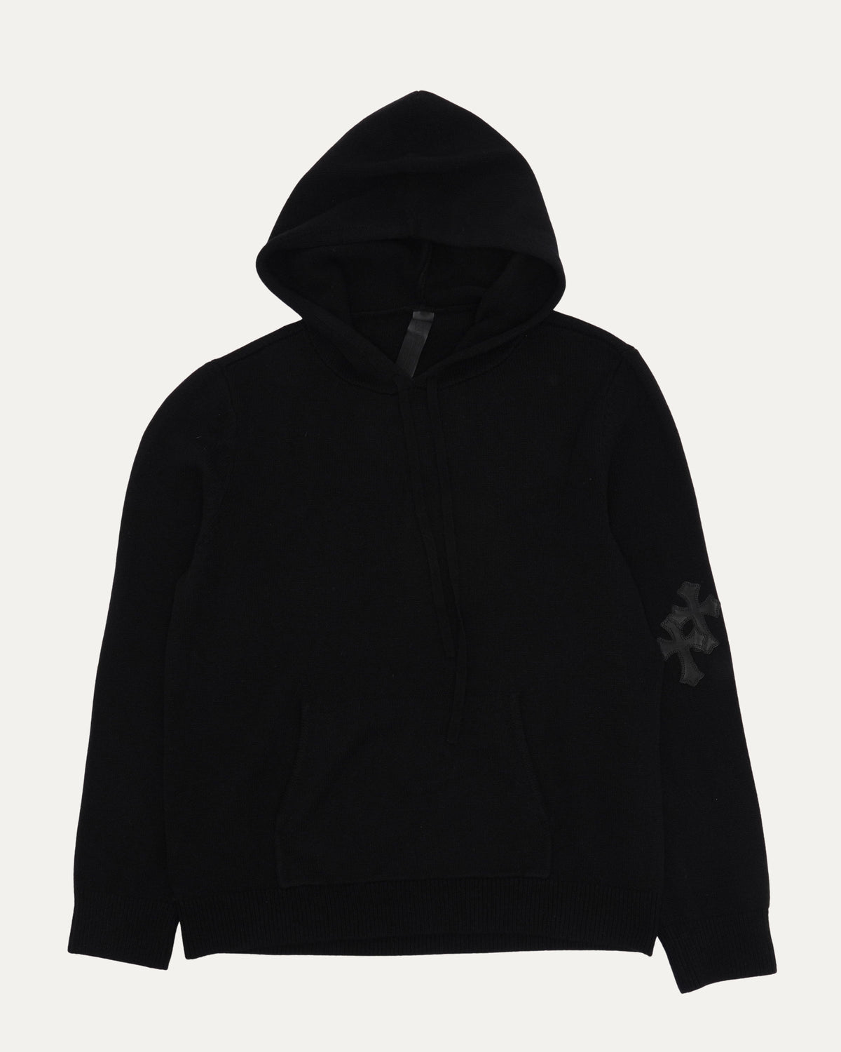 Cross Patch Cashmere Hooded Sweater