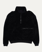 Velour Monogram Cargo Pocket Quarter Zip Jacket