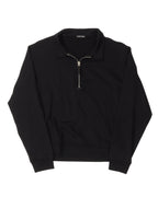 Knit Quarter Zip Collared Sweatshirt