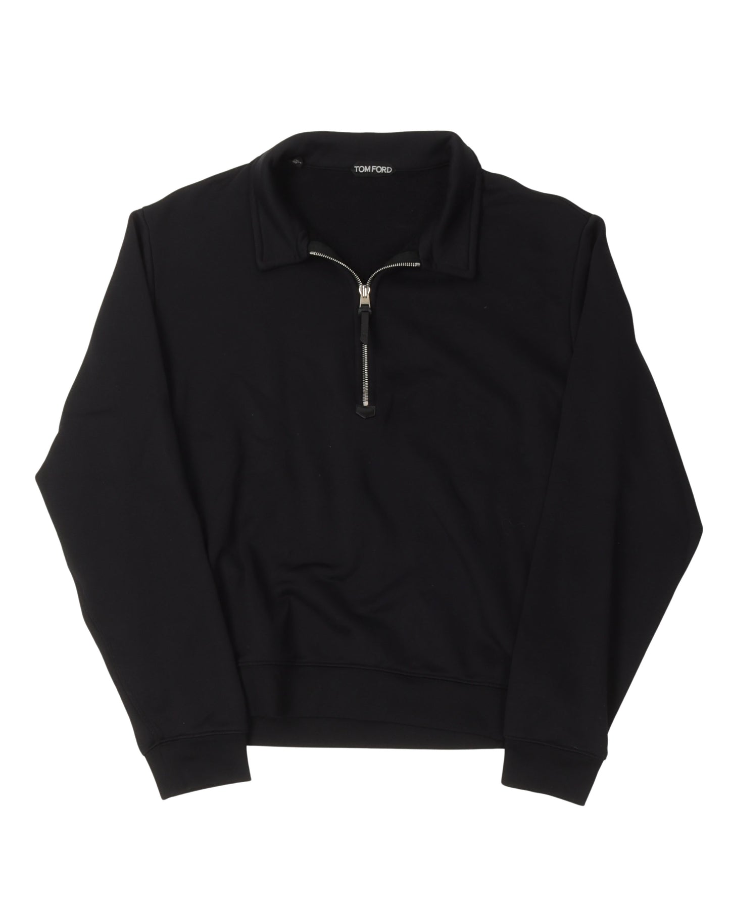 Knit Quarter Zip Collared Sweatshirt