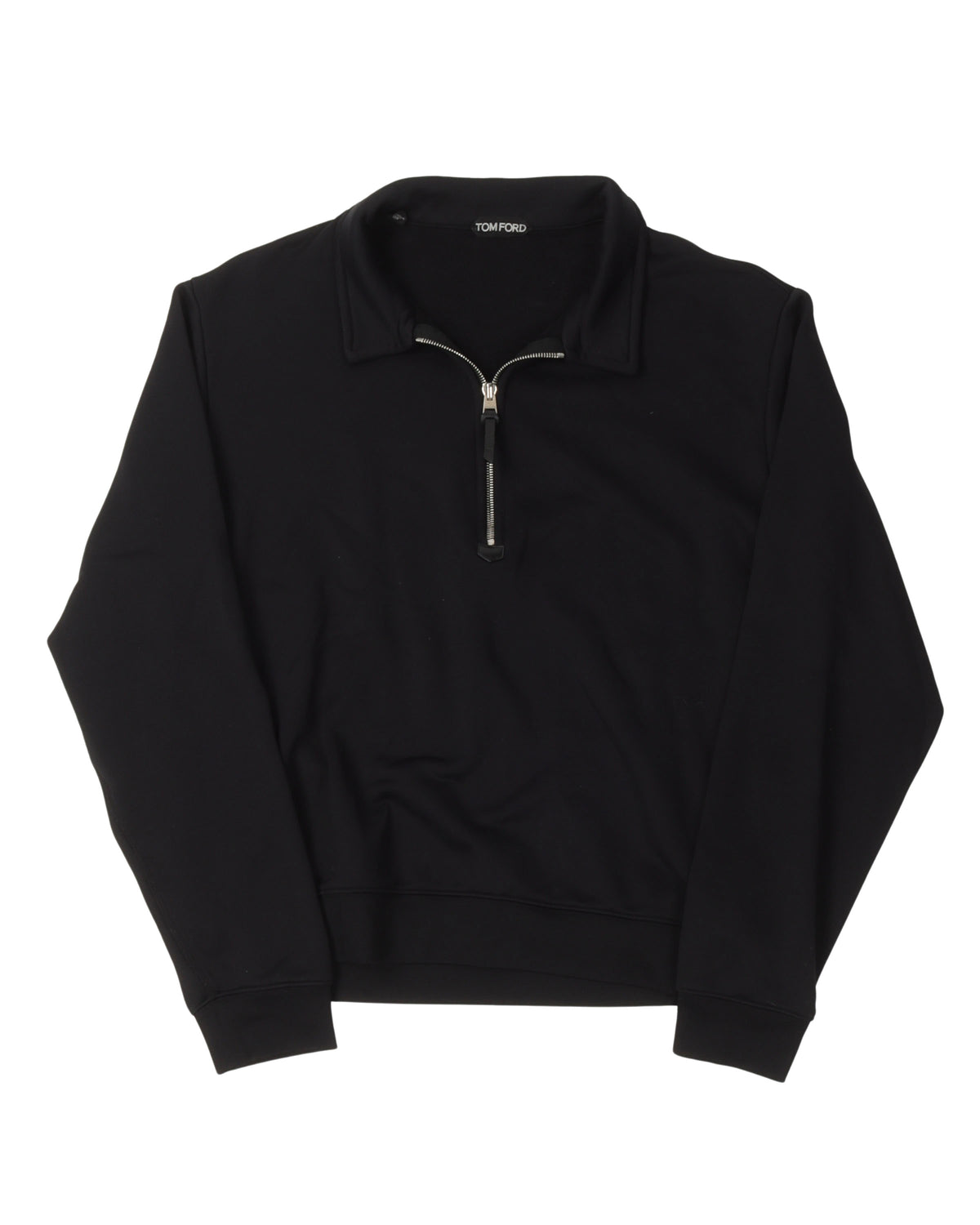 Knit Quarter Zip Collared Sweatshirt